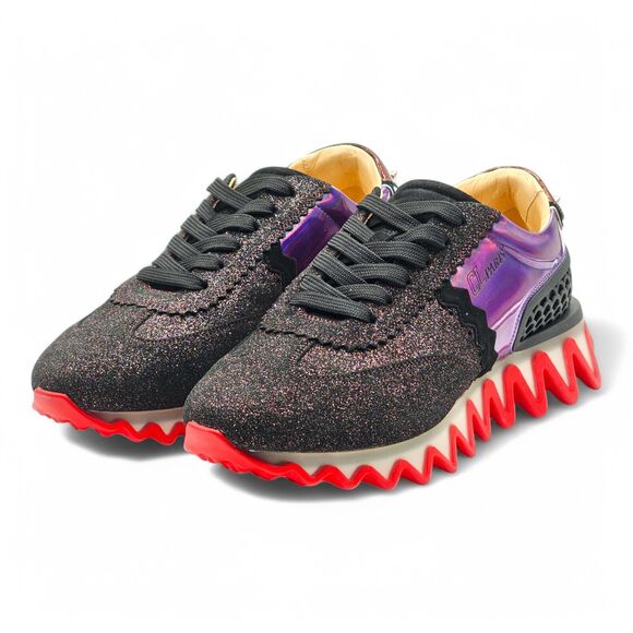 Christian Louboutin Loubishark Glitter Iridescent Sneakers - EU 40 / US 7 NWOB - Picture 1 of 10
